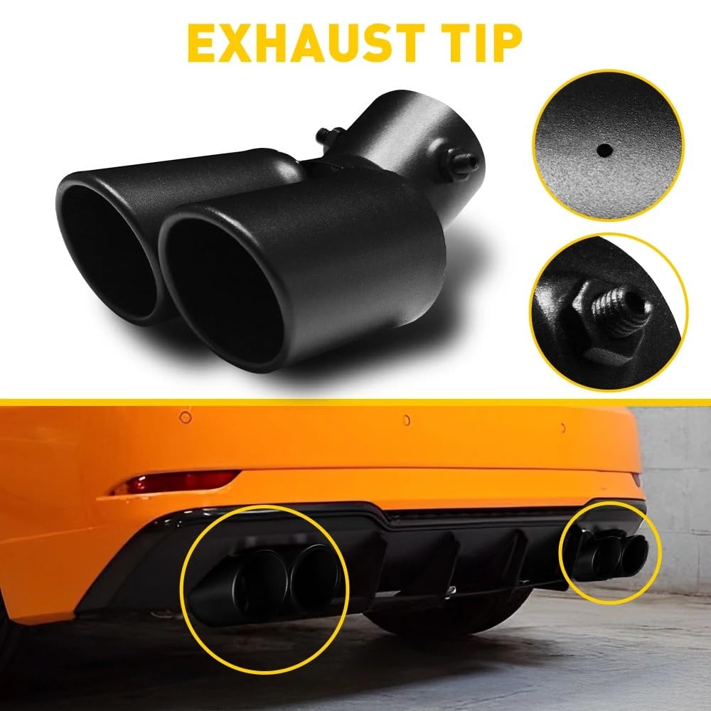 Car Exhaust Muffler Pipe Końcówka wydechu samochodu końcówka rury wydechowej pasuje do o średnicy 1,5-2,4 cala ze stali nierdzewnej Tłumik Samochodowy