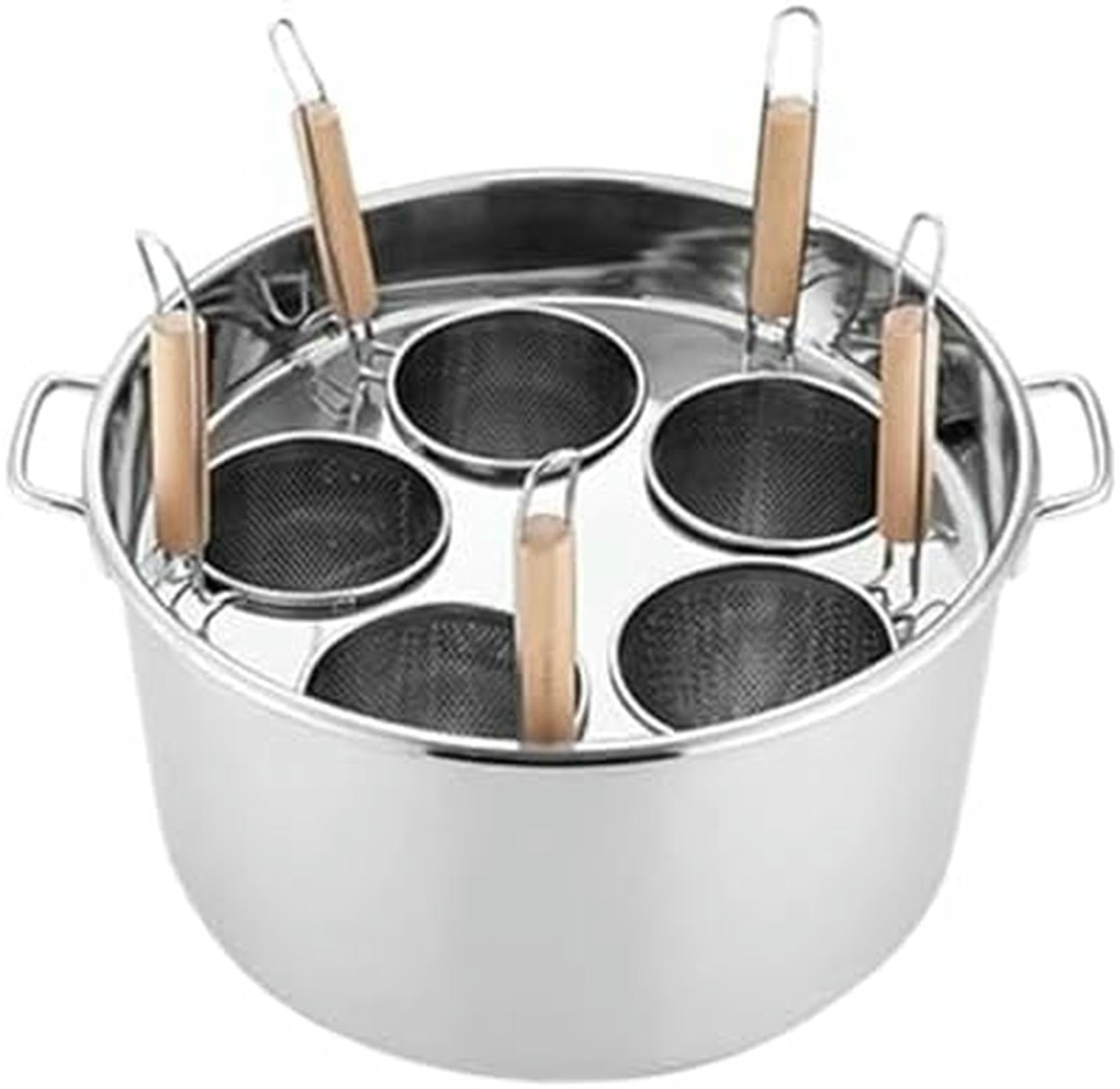 Questo Set di pentole per la Pasta in Acciaio Inossidabile, Dotato di pentole a 3, 4 e 5 Fori, divisori e colini, semplifica la Cottura ed è Ideale per i cuochi casalinghi e Gli Amanti della