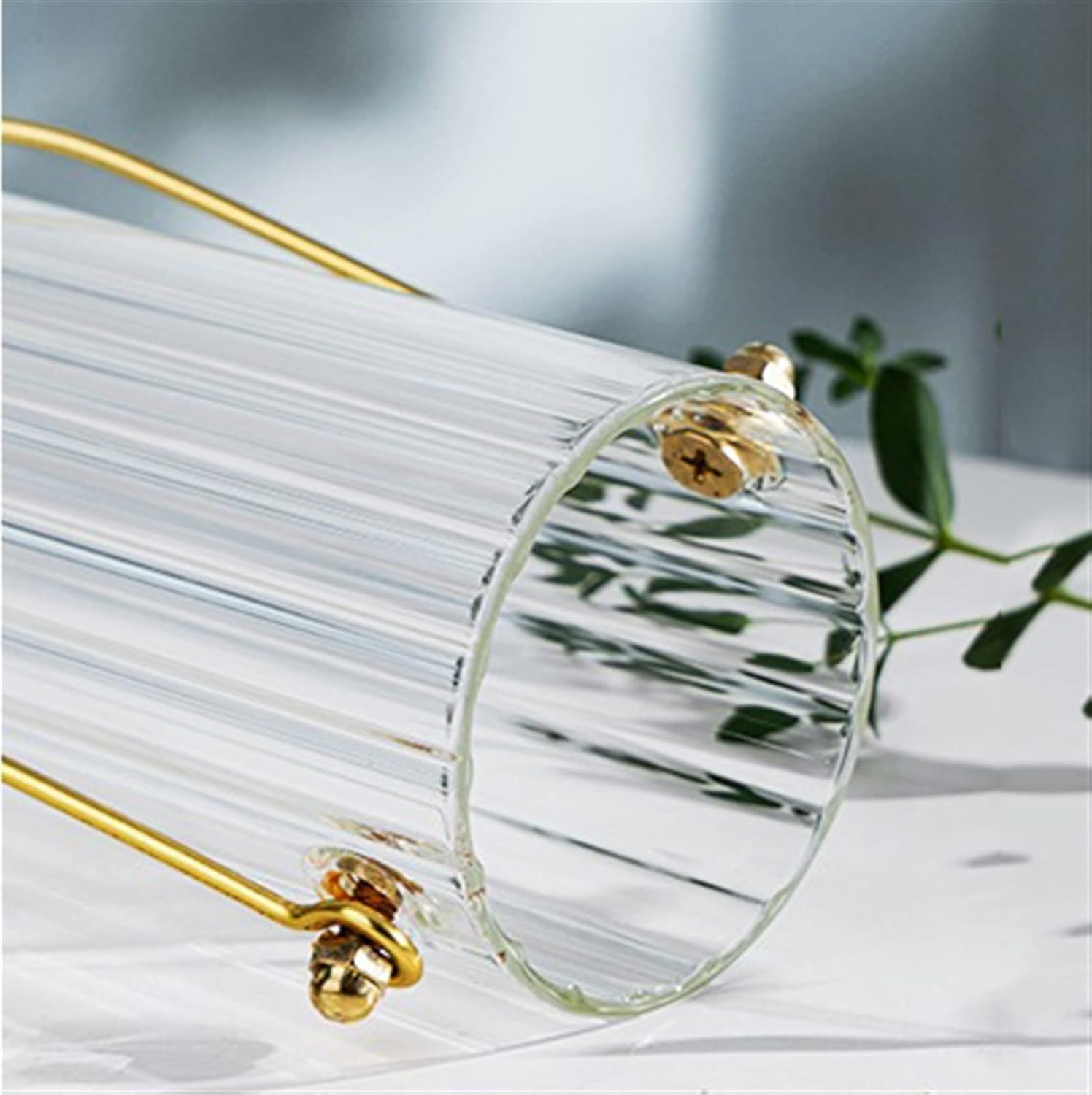 Vase Simple Transparent Glass Vase Water Culture Flowers Household Decoration Living Room Dry Flower Arrangement Mini Decoration Suitable for Dining and Living Room Home decoratio(Large)