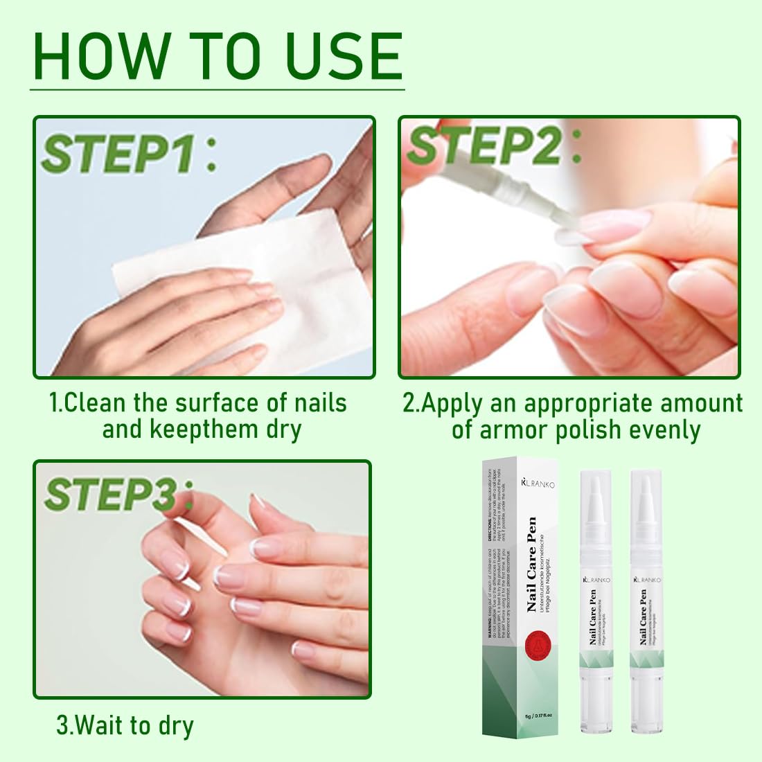 2 Pezzi Nail Care Pen, Penna per la Cura Delle Unghie