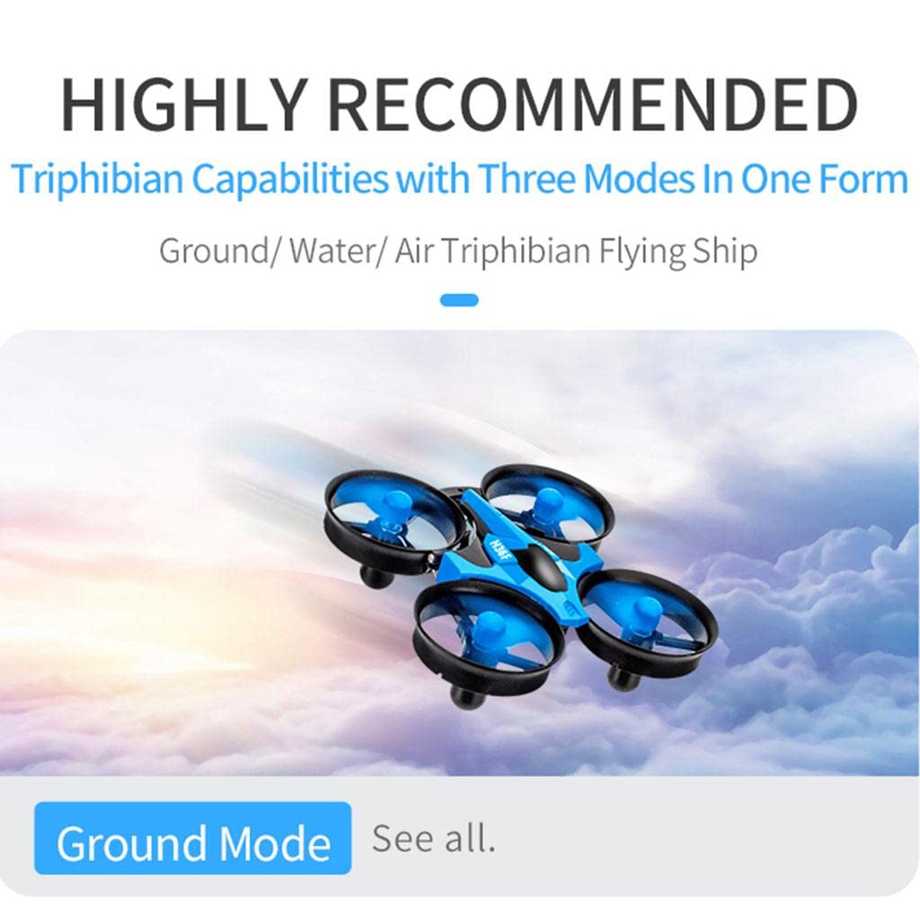 RC Quadcopter Coche Barco Teledirigido 3 en 1 con Modo Remoto Multifunción Plástico Resistente Adecuado para Niños