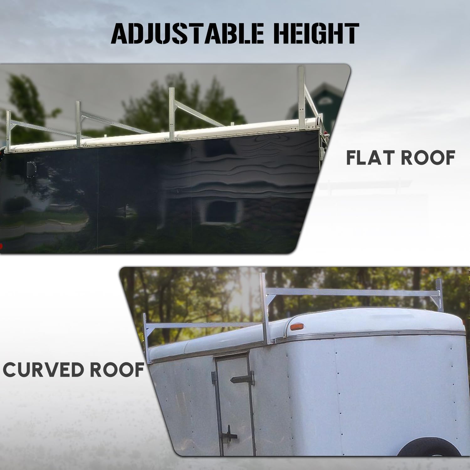 StarONE Trailer Ladder Rack, Adjustable Ladder Rack for 4' - 8.5' Enclosed & Open Trailers, 400 lbs Capacity for Ladder/Lumber/Kayak/Solar Panel, Aluminum