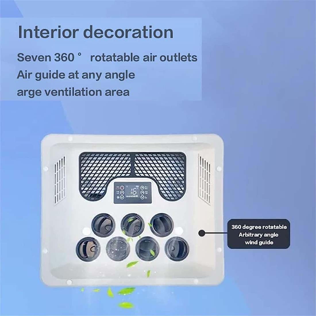 Condizionatore D'aria per Camper 12V/24V CC, 2 in 1 Con Funzioni Raffreddamento E Riscaldamento, Aria Condizionata Da Parcheggio per Auto, 12V