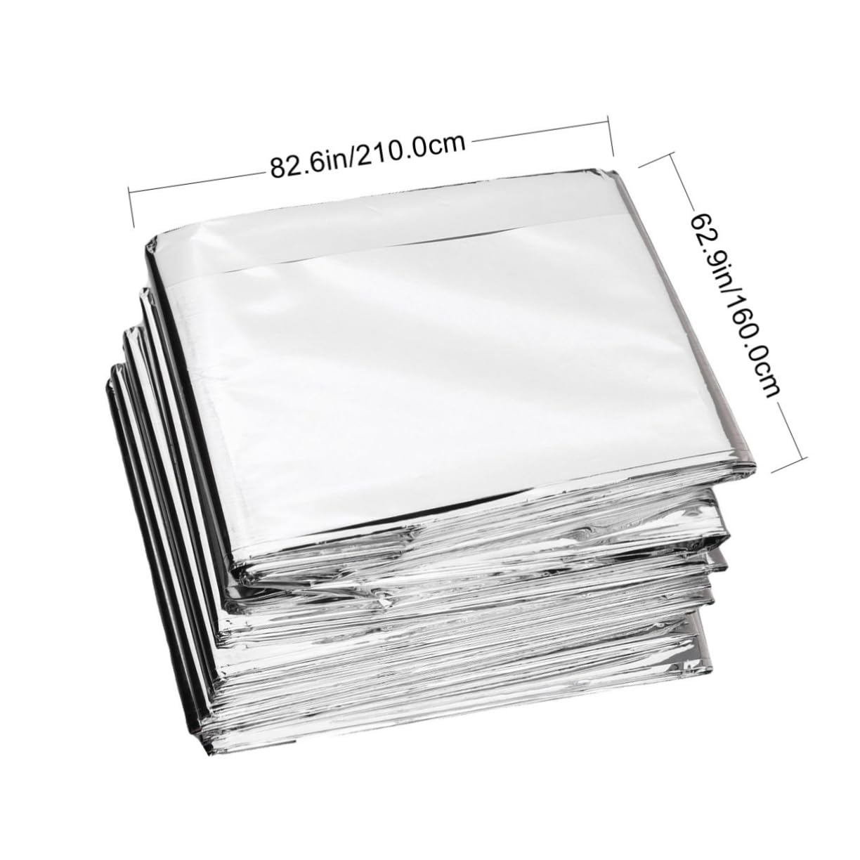 TOBBOMEY Insulated Emergency Blankets Reflective 5pcs Sunscreen Survival for Outdoor Adventure 210x160cm