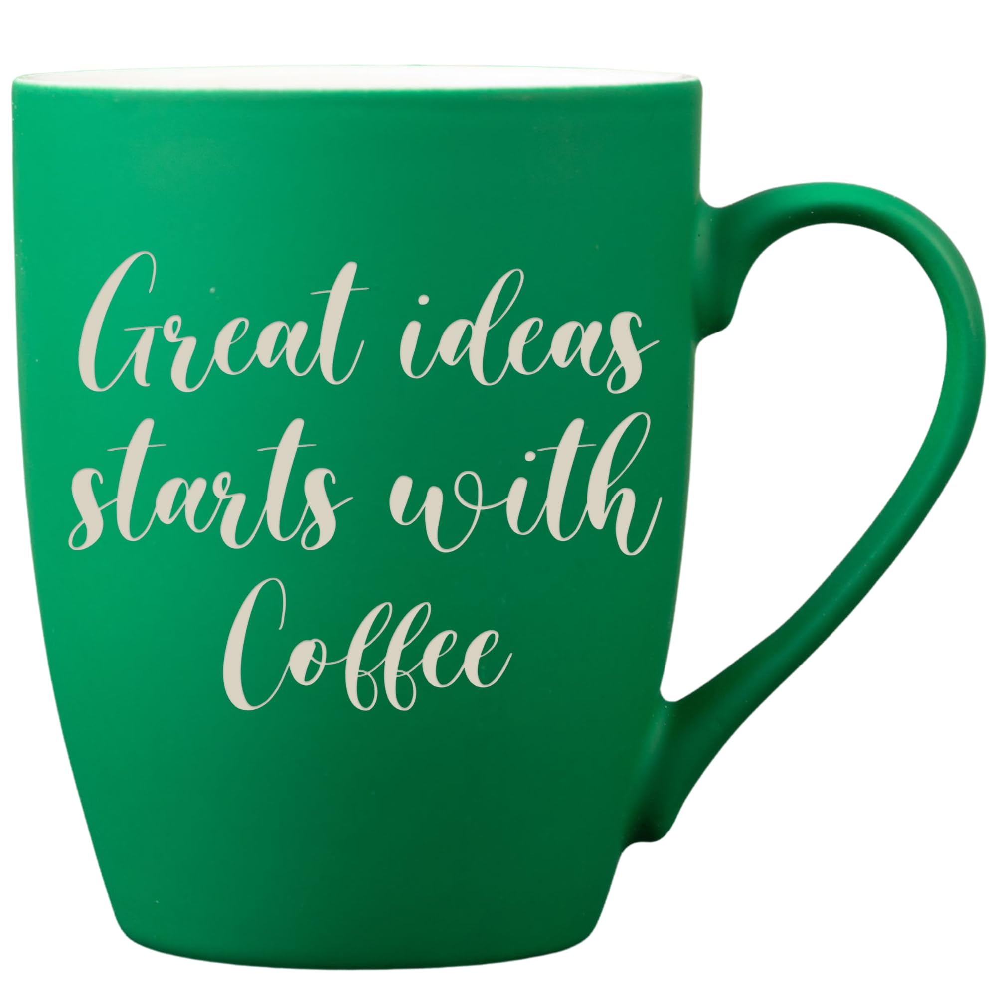 Personalised Mug with Custom Text - Ideal Gifts for Officemates, Father's Day, Mother's Day, Retirement and Other Special Occasions - Office Cup (Matt Green Curved Mug, 300ml) โ image 1