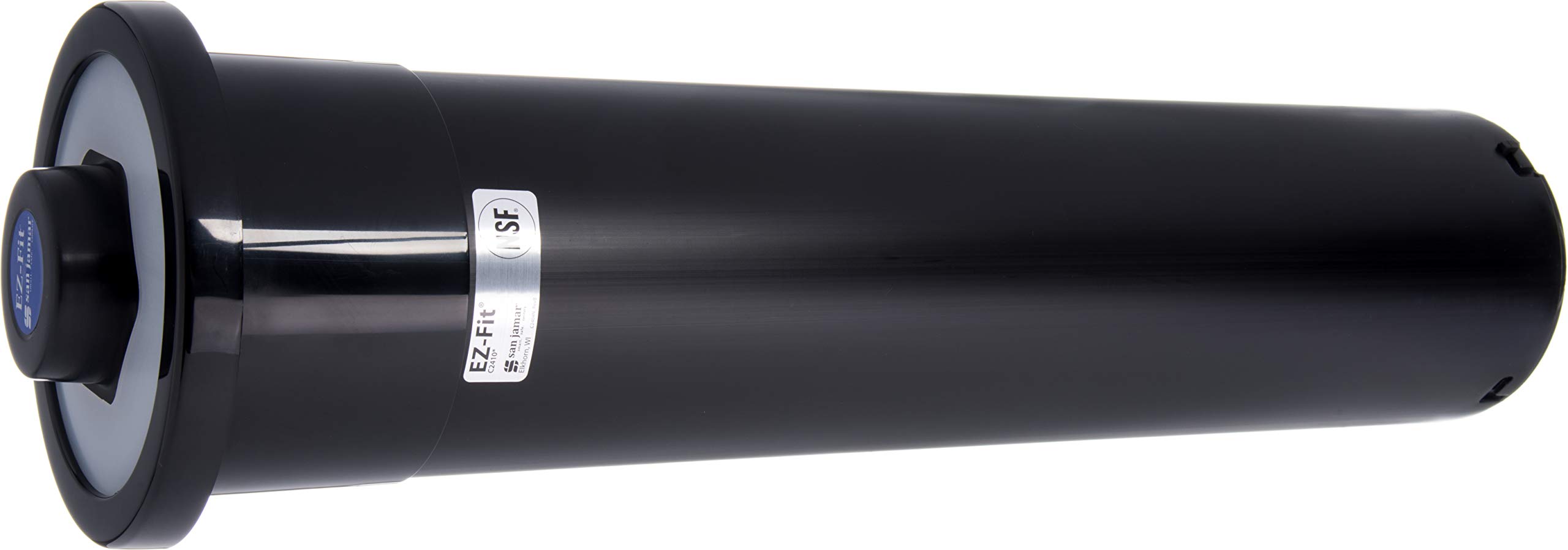 San Jamar Ez-Fit Surface Mount Cup Dispenser Fits 8-46 Oz Cups with Interchangeable Gaskets for Restaurants, Dining Halls, and Fast Food, Plastic, 23.25 Inches, Black