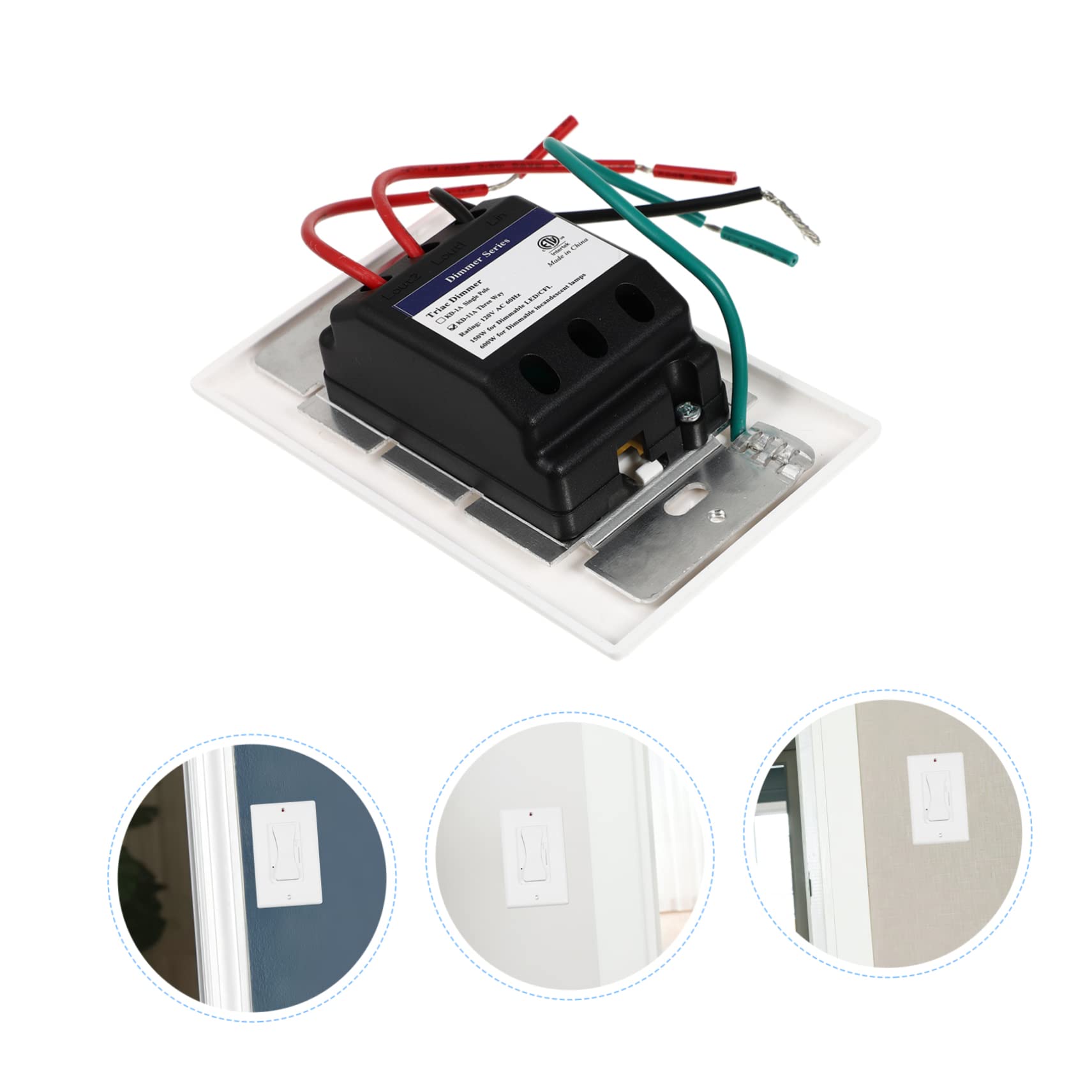 NUOBESTY 2 Pièces Variateur de LED Max avec Indicateur Électrique à Glissière pour Lampes Dimmables Compatible avec