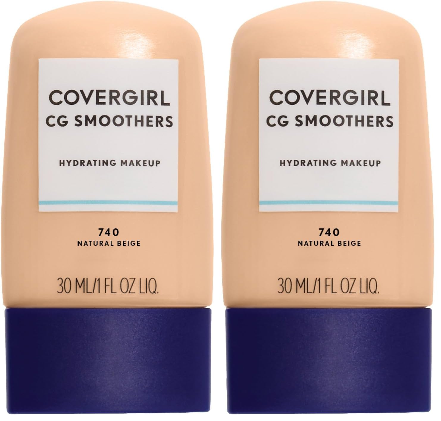 Smoothers Foundation | Hydrating | Natural Beige | 1 Fl Oz | Pack of 2