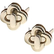 Pastlla 2pcs Twist Turn Locks Purse Closure Latches Turn Lock Clasp Metal Flower Shape Twist Locks Hardware for Leathercraft Accessory Purse Bag