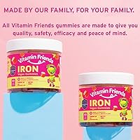 Vista 5 de Vitamin Friends - Multivitamínico vegano y hierro para niños - Gomitas de apoyo nutricional diario con fumarato ferroso, complejo B, vitamina C