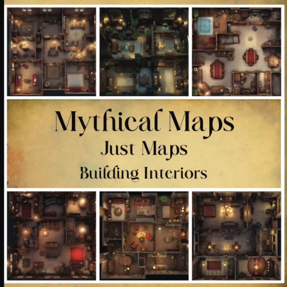Mythical RPG Maps: Just Maps | Building Interiors 8.5 x 8.5 (Table Top RPG Game Maps)