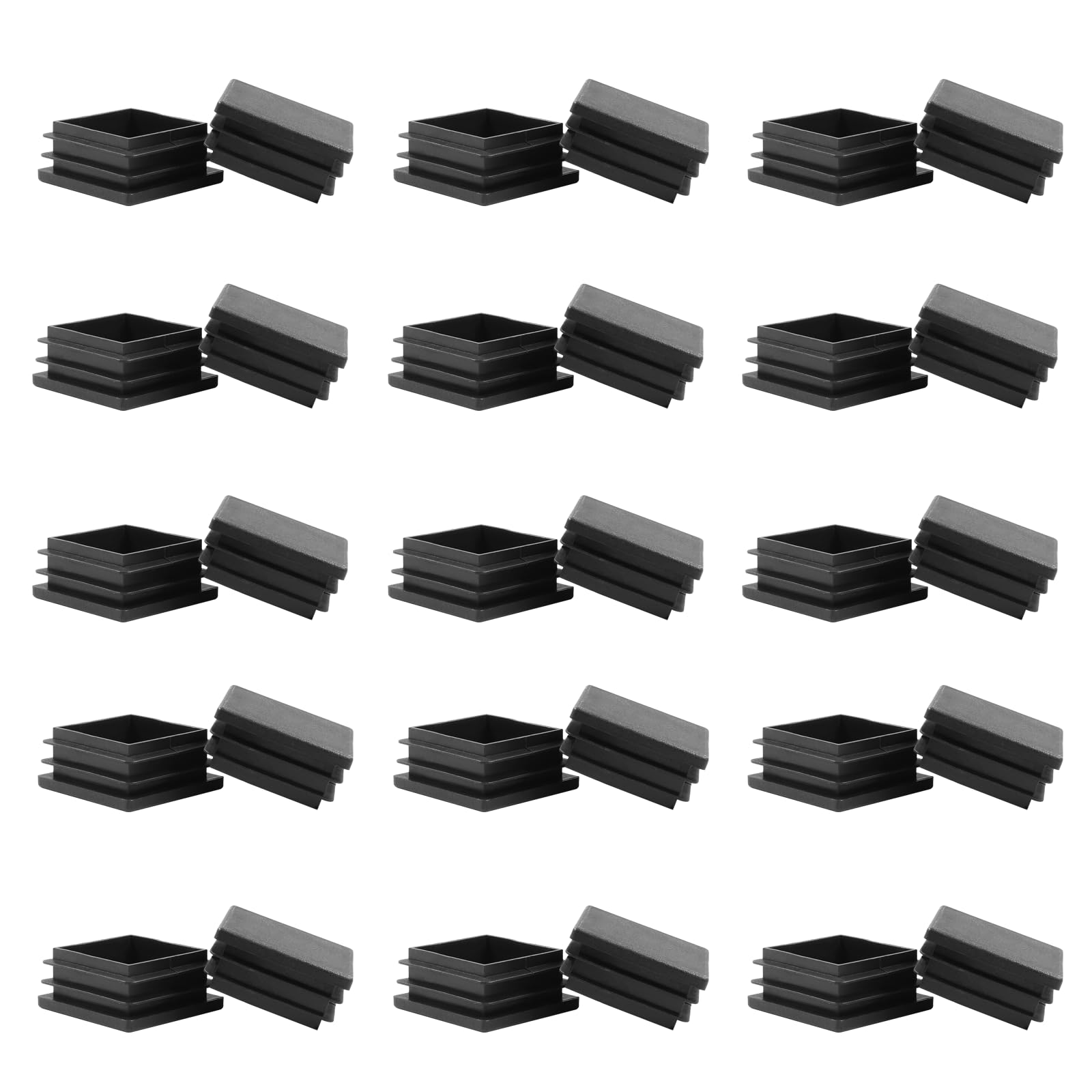 Zorfeter 1-1/2 Inch Square Black Plastic Plugs, 30 Pcs