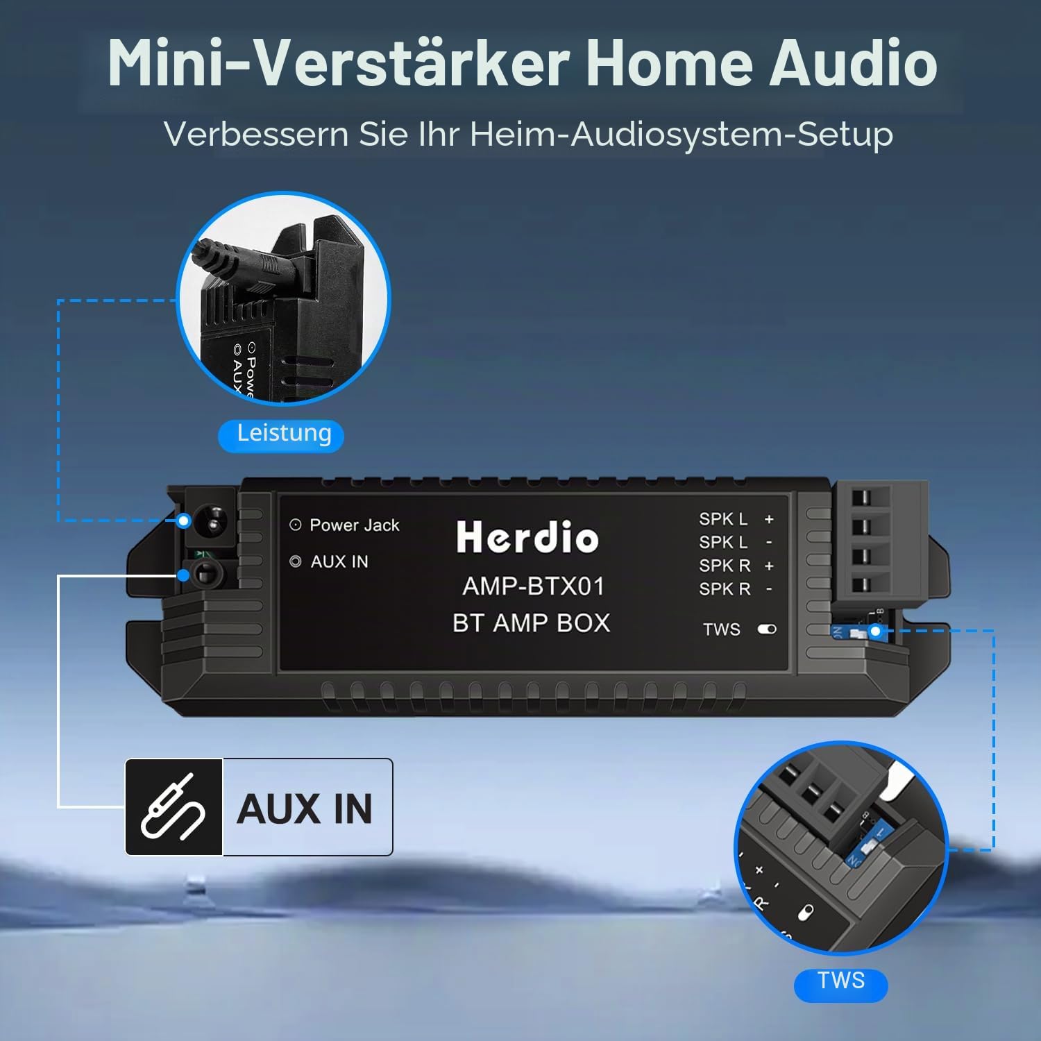 Herdio 4 Zoll Deckenlautsprecher, 160 Watt 2-Wege Einbaulautsprecher, kompatibel mit Bluetooth,Bündige Montage Sound, für Innen und Außenbereich, Schlafzimmer, Veranden (2 Lautsprecher)