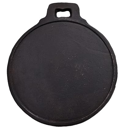 Seematis Cast Iron Tawa, Preseasoned Cast Iron Tawa for Dosa/Roti/Chappati on Gas and Induction | Naturally Non-Sticky Cookware, Double Seasoned with 100% Gingelly Oil - (11