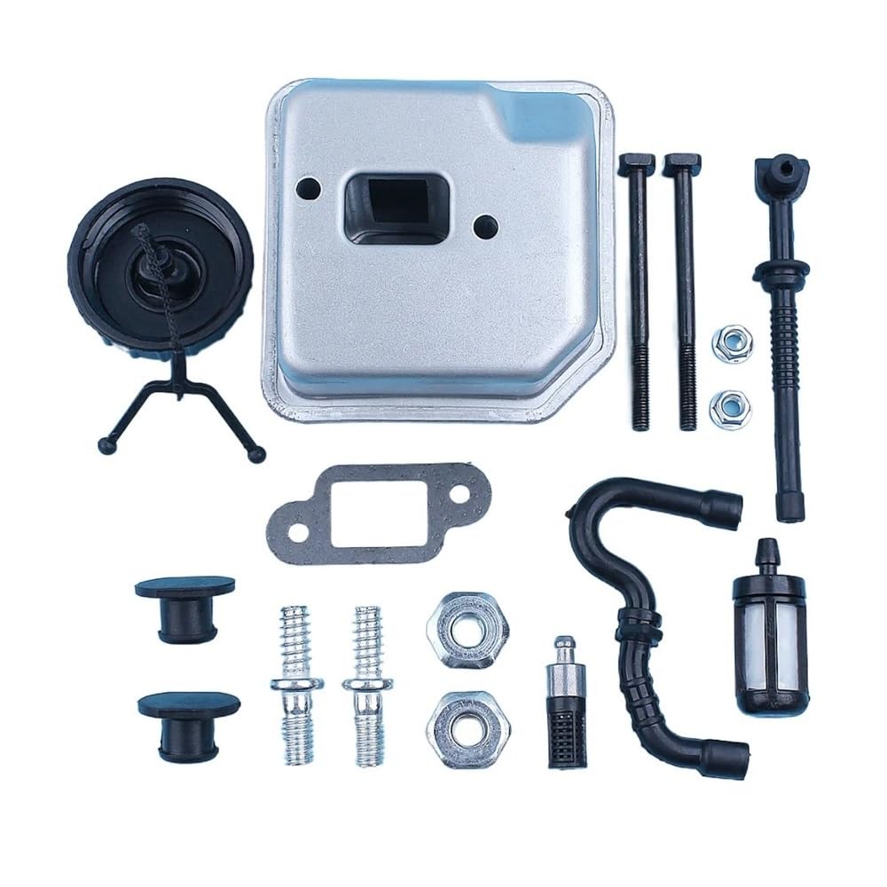 Kit Compatible con 018 MS180 017 MS170 MS 180 170 MS180C MS170C Motosierra Barra Espárrago Tuerca Filtro de Aceite Línea