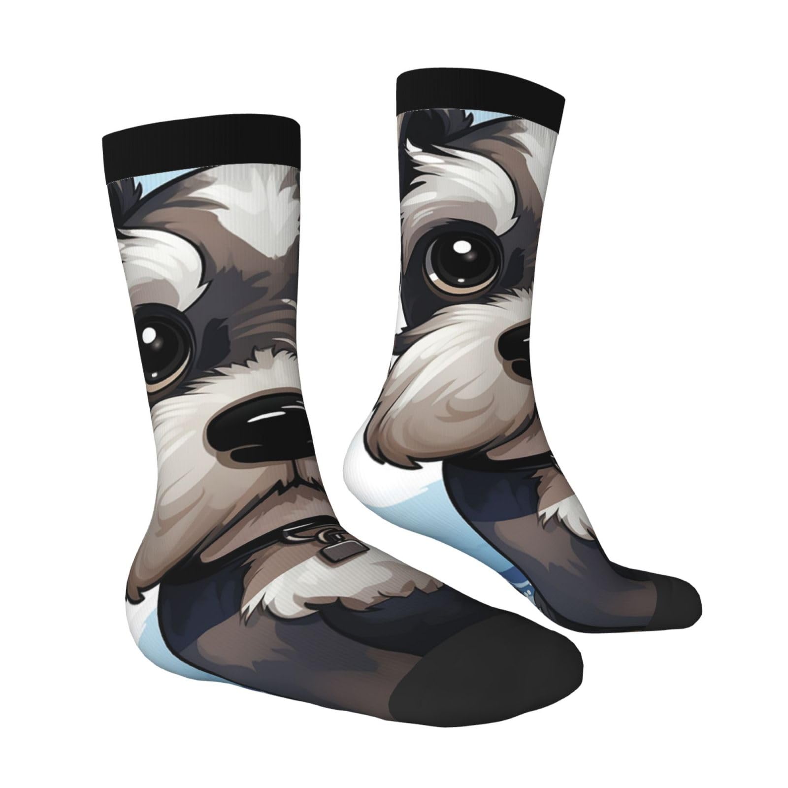 LZQPOEAS adorable schnauzer Athletic Socks Unisex Cushioned Crew Socks Hiking Running Calf Sock Soft Above Ankle Sock