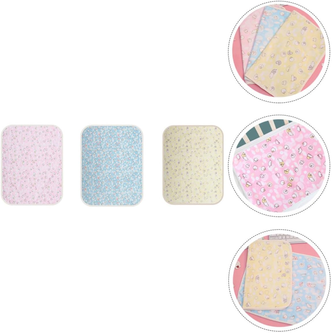 Ciieeo 3pcs Waterproof Bed Pads, Foldable and Leakproof Bed Mats with Lint Material, for Travel and Wheelchair Use, Soft and Highly Absorbent Protection for Newborns Random Color