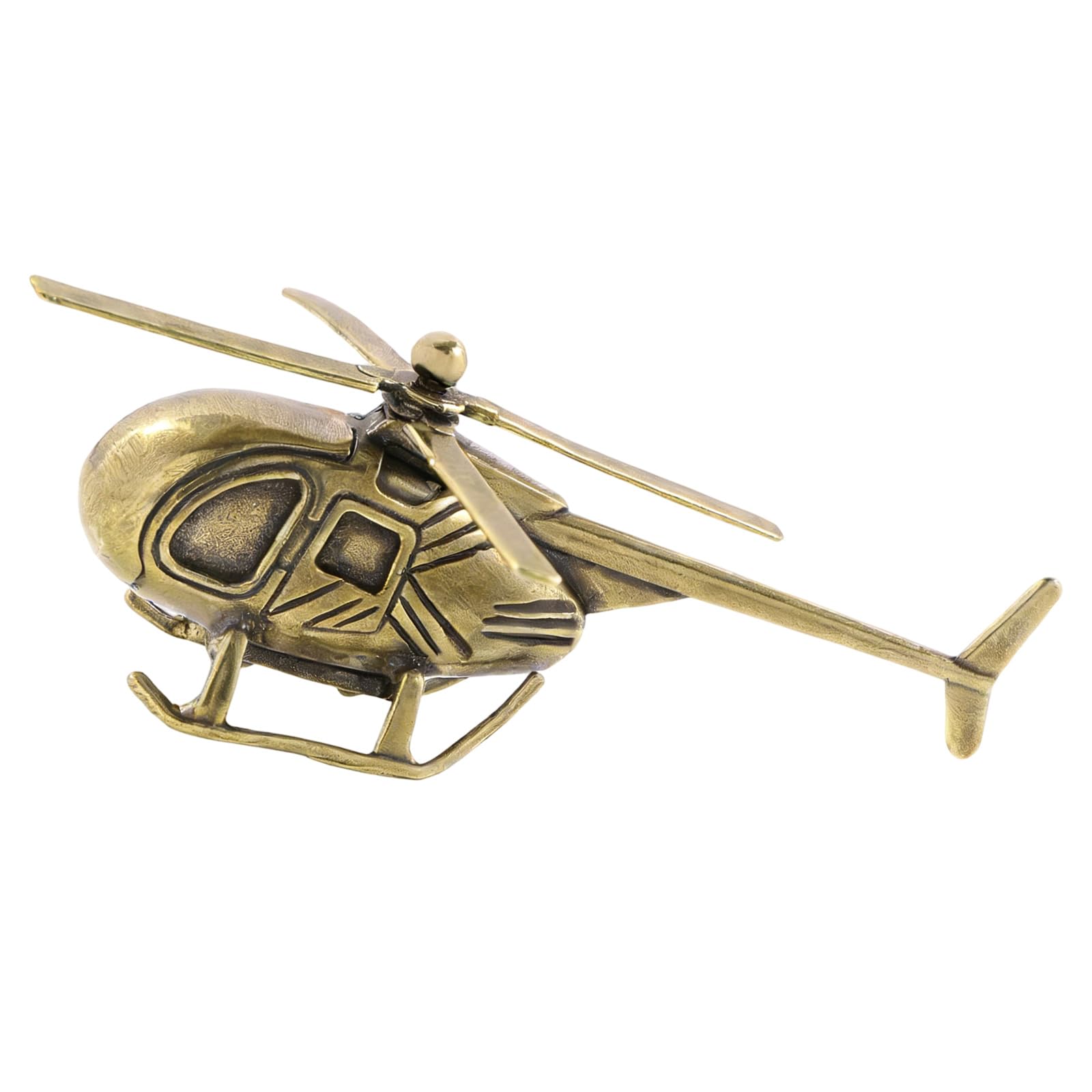 Snorvixre Brasses Helicopter Model Retros Decoration Handcrafted Collectible for Shelf Bookcase Display Cabinet Collectible