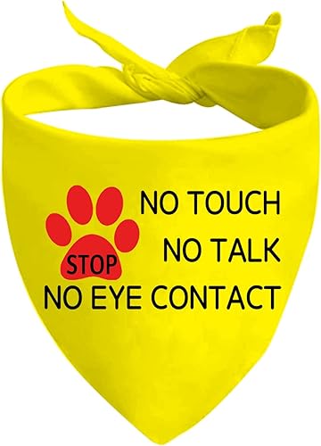 JXGZSO 1 bandana para perro Stop Dot Not PetStop No Touch No TalkStop Do Not Distract Dog Bandana (sin contacto con los ojos D)