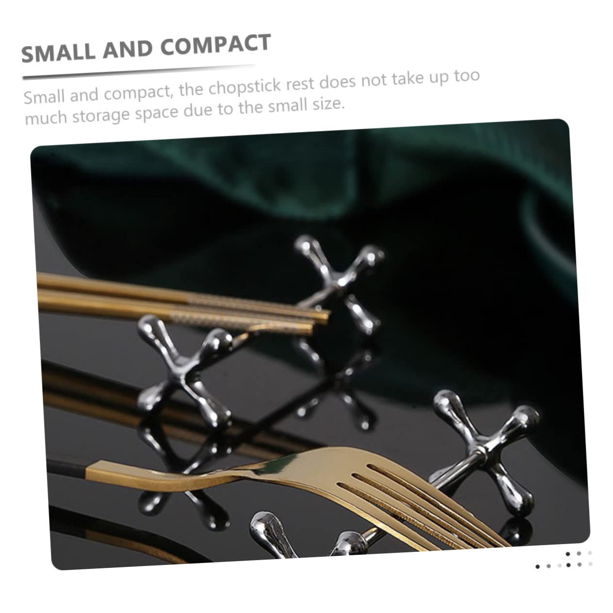 Juego de 6 soportes de metal para palillos, elegante para mesa de comedor, soporte para utensilios de cocina para cucharas y tenedores, accesorio de cocina fácil de limpiar