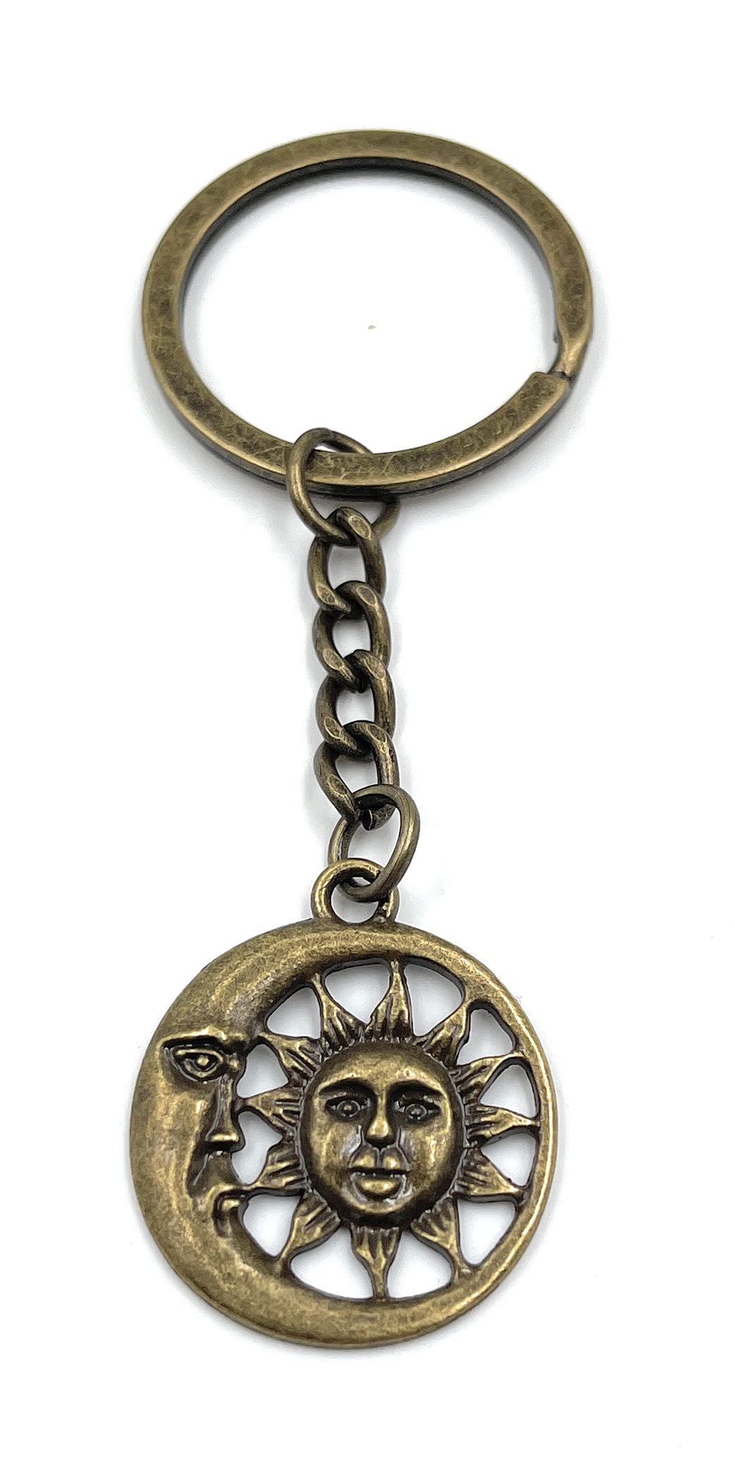 H-Customs Sun Moon Crescent Moon Bronze Keyring Pendant