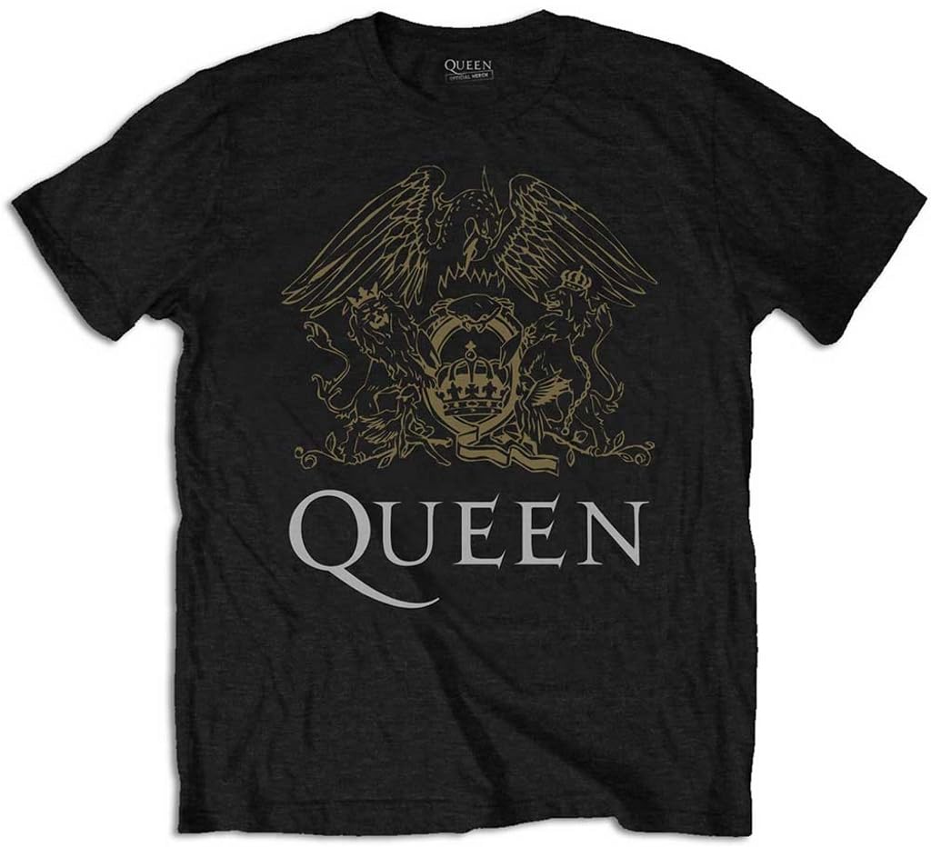 Queen 'Crest' T-Shirt (Medium) Black