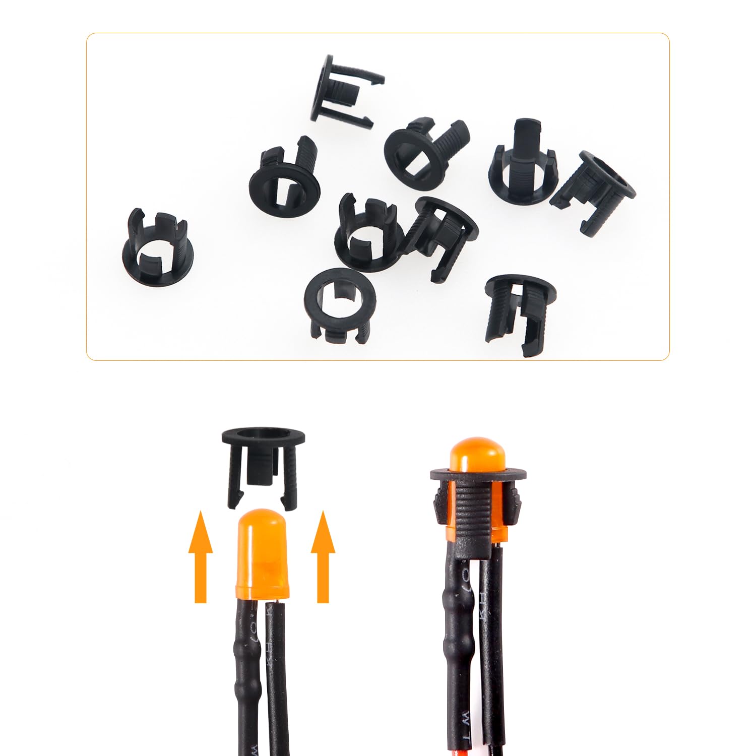 Led Per Presepi 50 Pezzi LED 1.8mm Pre-cablati - Rosso, Giallo, Blu, Bianco Diffuso, 9V/12V, Cavo 20cm | Kit Per Progetti Elettronici Led 12v