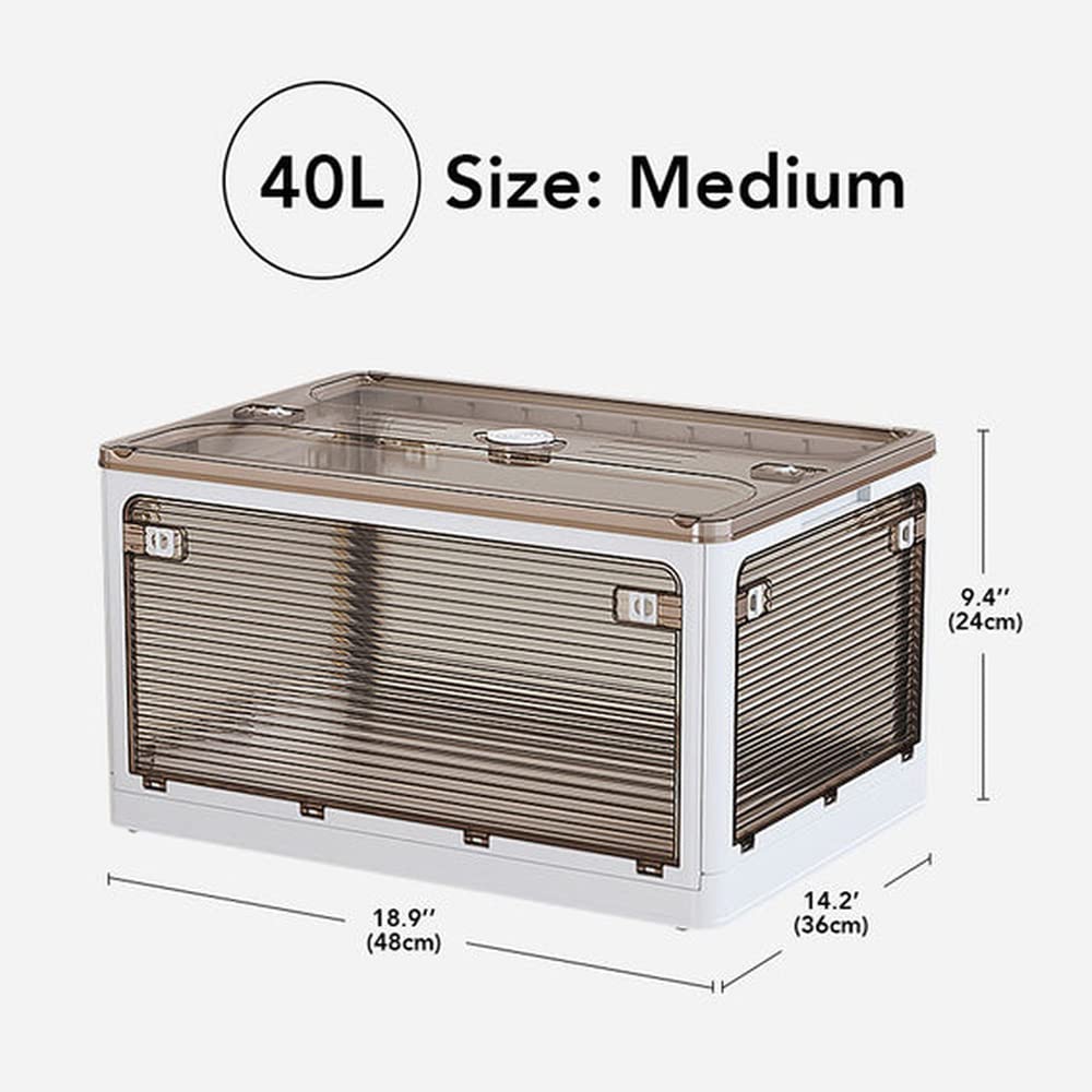 JOYBOS, 2er Set Aufbewahrungsbox für Kleidung, 80 l (40 x 2), faltbar, aus Kunststoff