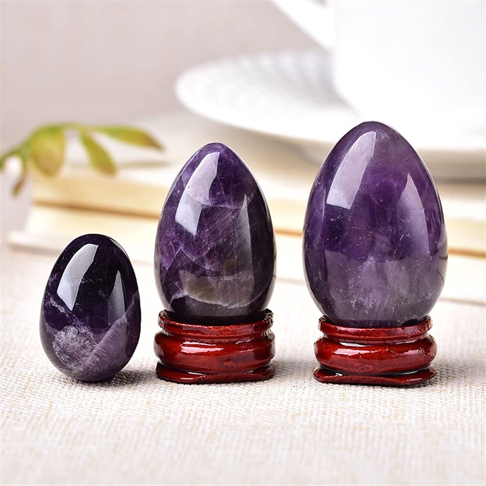 Naturstein Amethyst Ei Kristall Quarz Ornament Naturstein Quarz Home Deko Stein Erz Ornamente Geschenk Stein (Urin 30 x 45 mm)