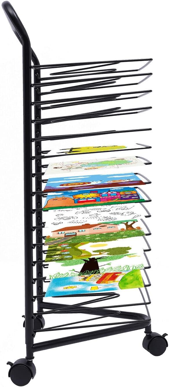 BILPIKOGoo Mobile Art Drying Rack for Classrooms, Art