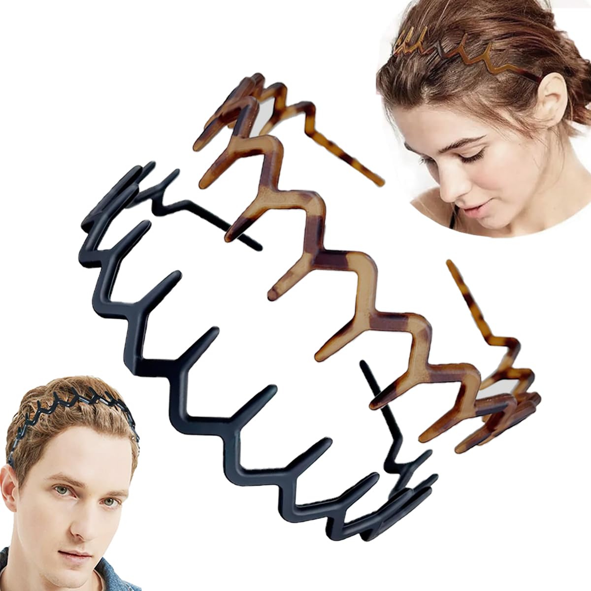 Amazon.com : Vrose Flosi Zig Zag Headbands - Flexible Comb
