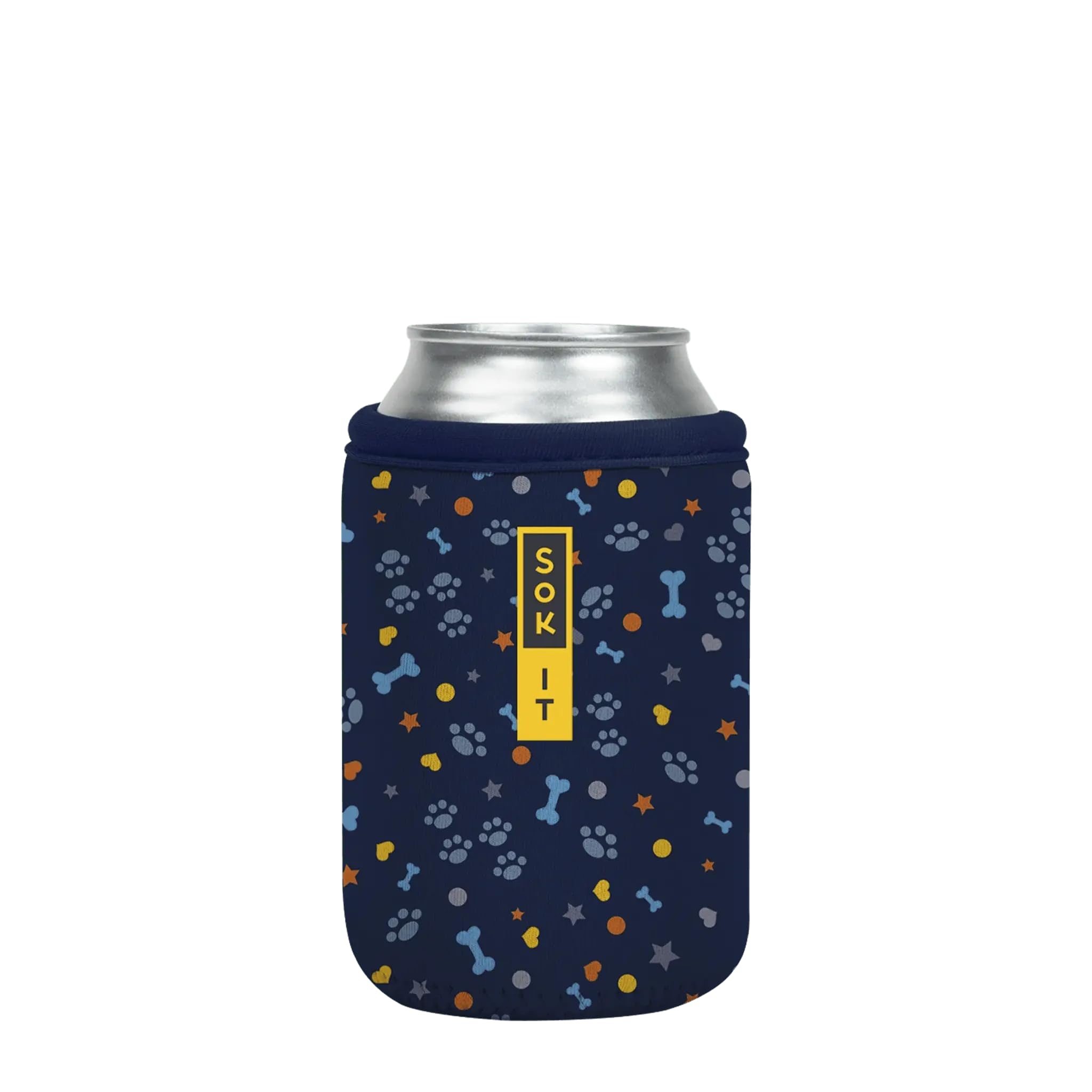 Sok It CanSok Sleeve for Beer & Soda Insulated Neoprene Cover (Paws and Bones, 12oz Can Sleeve) — image 1