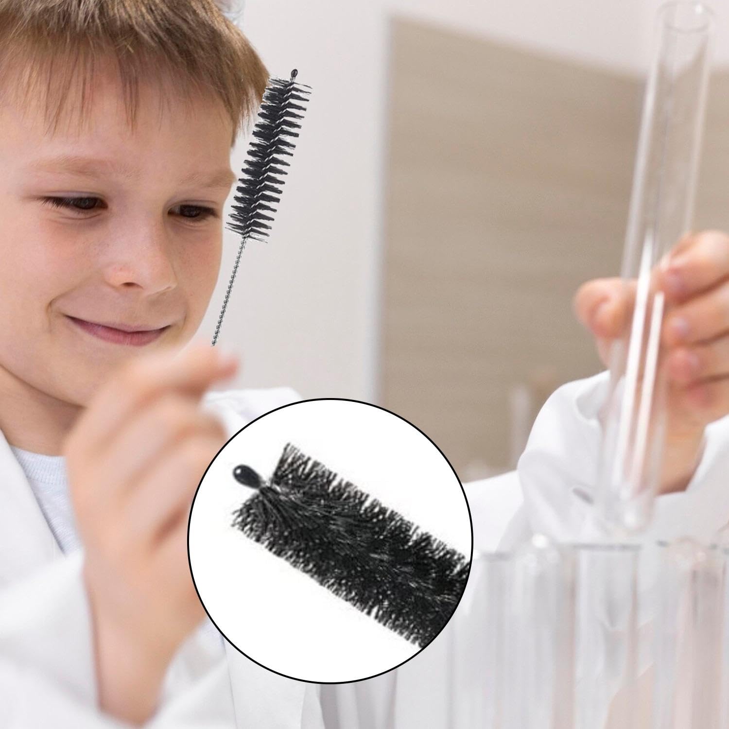 QFEHTHSK 20 Pièces Brosse De Nettoyage À Long Manche, Brosse À Paille En Acier Inoxydable, Brosse De Nettoyage De Verre À Vin, Brosse À Bouteille, Ensemble De Brosses De Nettoyage Multifonctions