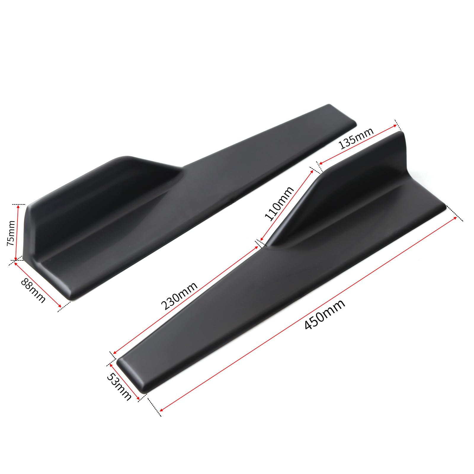 2 Pezzi Minigonne Laterali per Citroen C2 2003-2009, Minigonna Laterale Auto Aletta di Estensione per Minigonne Laterali Auto Alettoni Laterali Estensioni