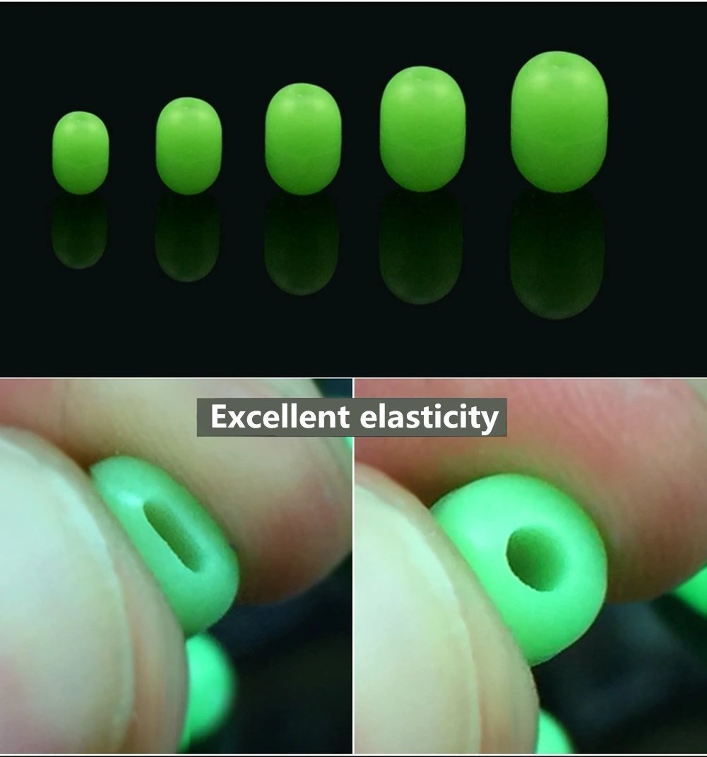 pêche 100pcs Perles éclat Lumineux en Plastique Souple de Forme Ovale pêche 100pcs Perles éclat Lumineux en Plastique Souple de Forme Ovale