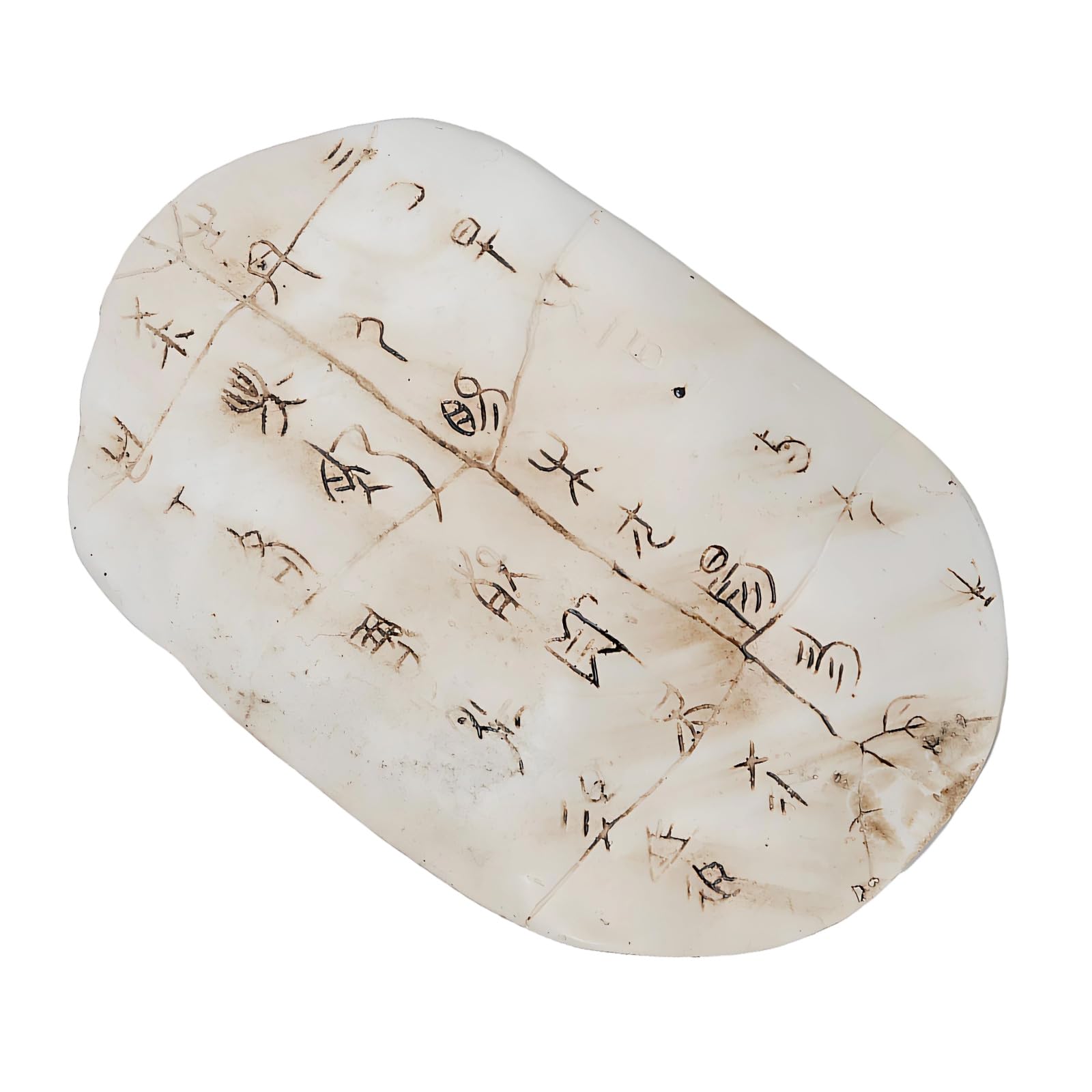 Kaeltsyn Artistic Turtles Shell Shape Resin Hanging Ornament with Classical Chinese Oracles Bone Script Pattern Wall Art Decors Resin Turtle Shell Ornament