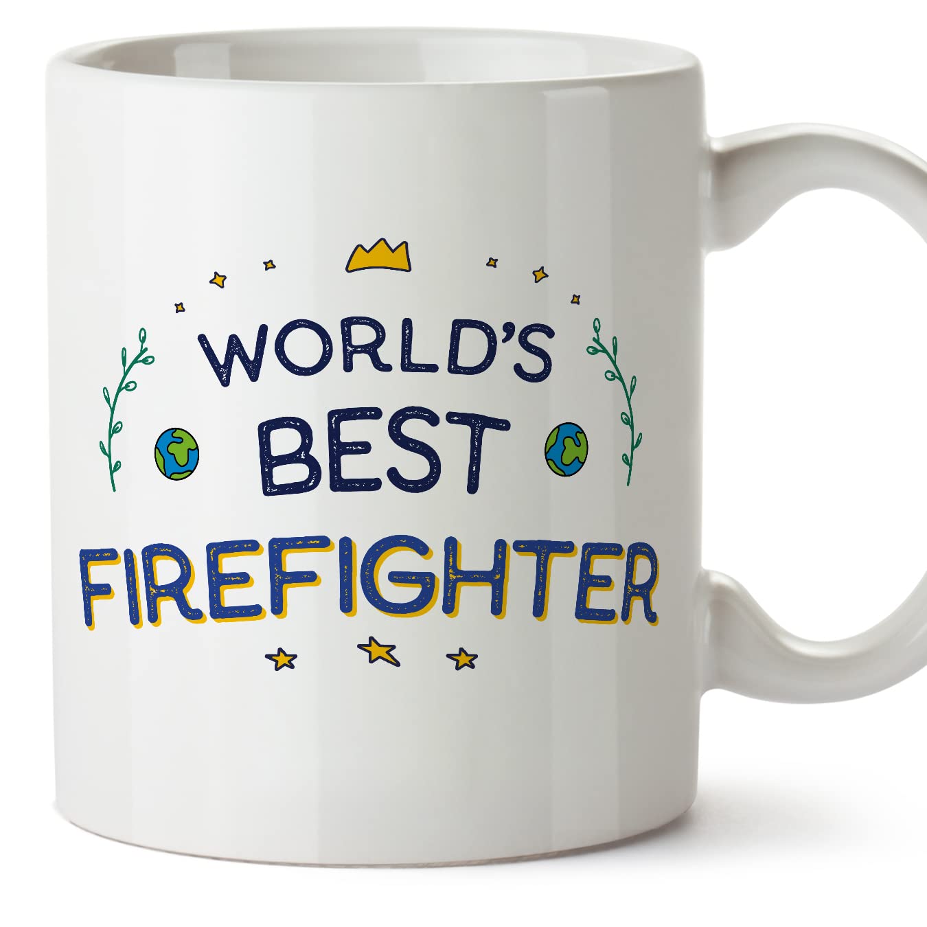 MUGFFINS Firefighter Mug - in English - World's Best - Funny Gift for Colleagues - Ceramic 11oz Mug — image 1
