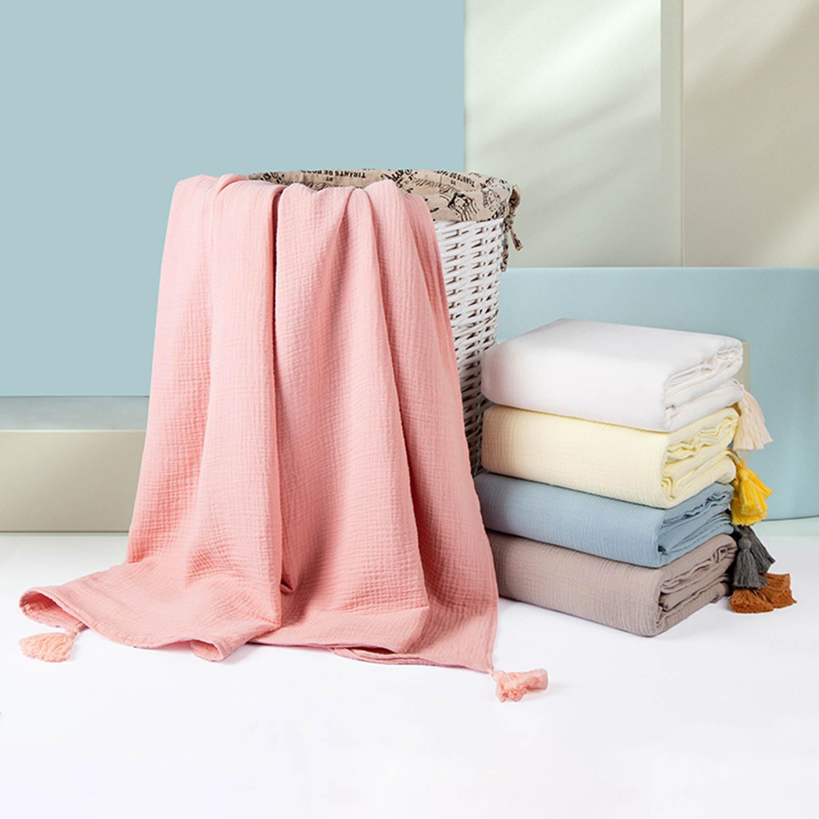 120x150cm Bambino Ricezione Coperta Morbido Cotone 4 Strati Mussola Garza di Cotone Solido Sacchetto Neonati Asciugamano Da Bagno Copertura Coperta Per Neonati Neonati