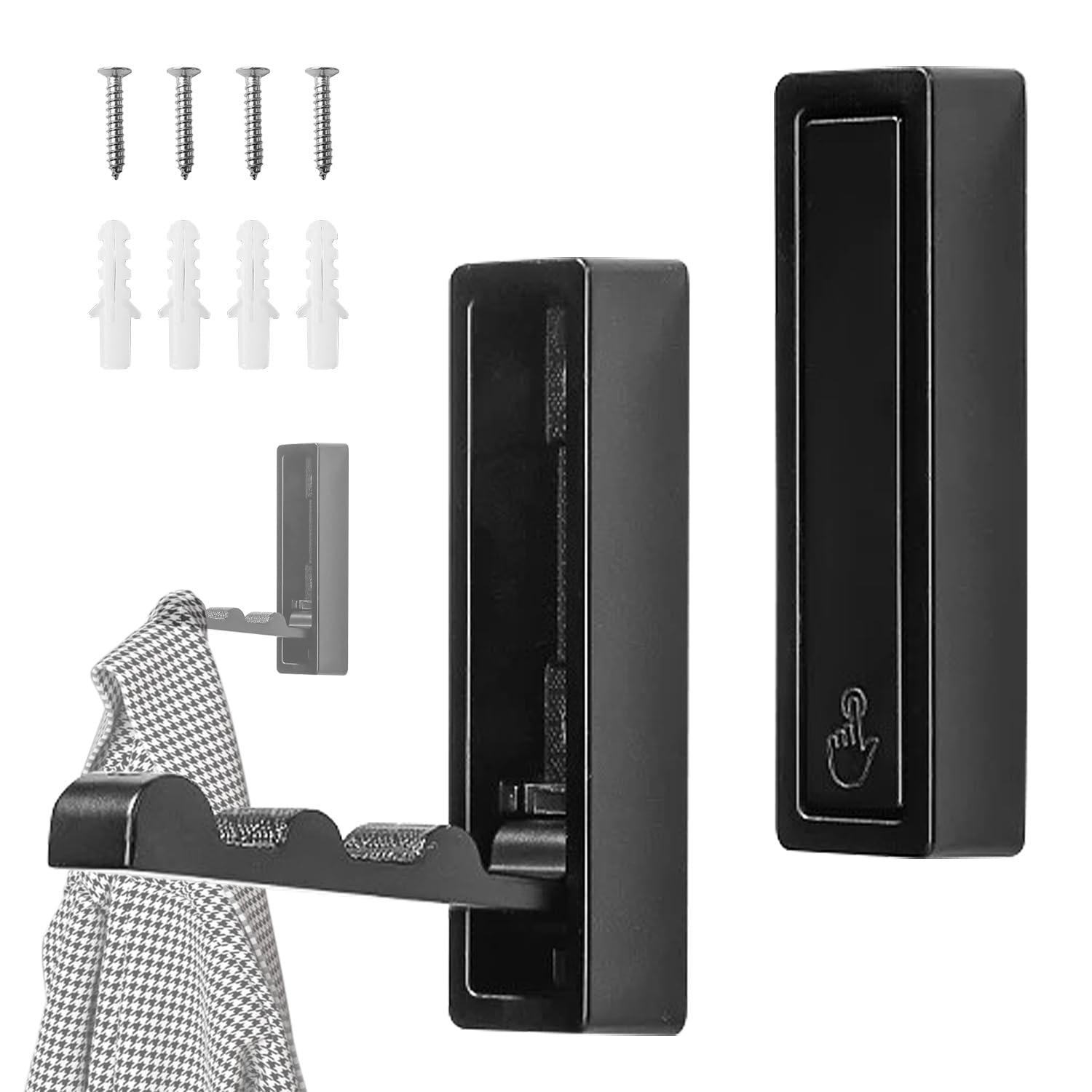 SOTECH Jashaak ANGOLA zwart mat 76 x 14 x 41 mm met onzichtbare jashaken uit de BlackLine collectie