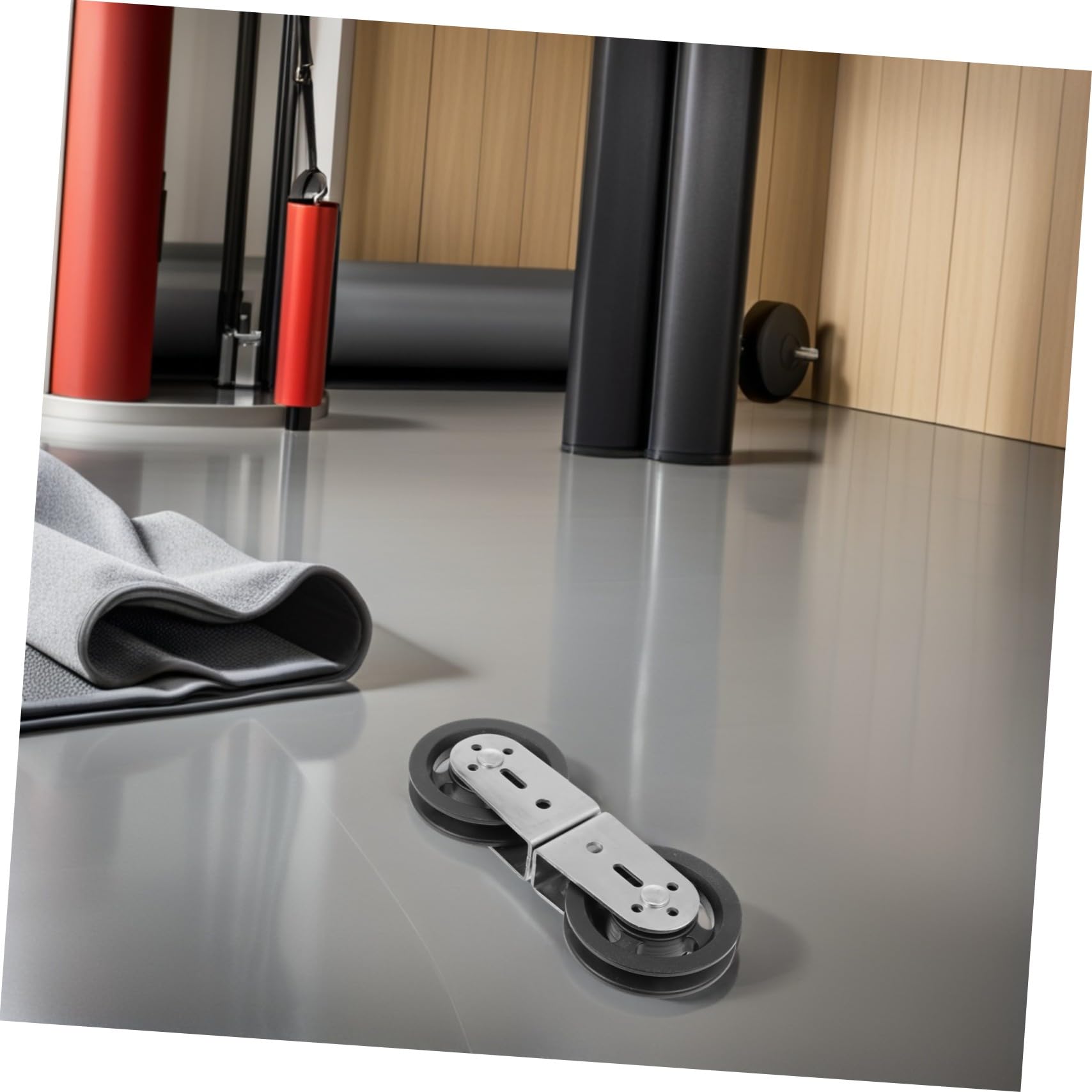 Mikinona 2 Stück Doppelrollen Fitnessgerät aus Edelstahl und Kunststoff mit 8-förmigem Doppelrollensystem Geräuscharme Umlenkrolle für Heimfitness Seilzugsystem und Krafttraining