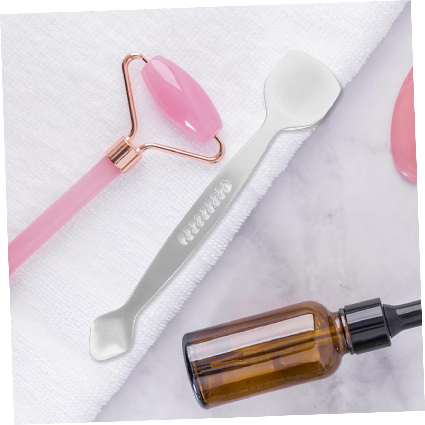 IWOWHERO Stainless Steel Blackhead Spatula Double-ended Face Scrubber Pore Cleaner Tool Blackhead Removal Scraper Nose Scraper for Pores