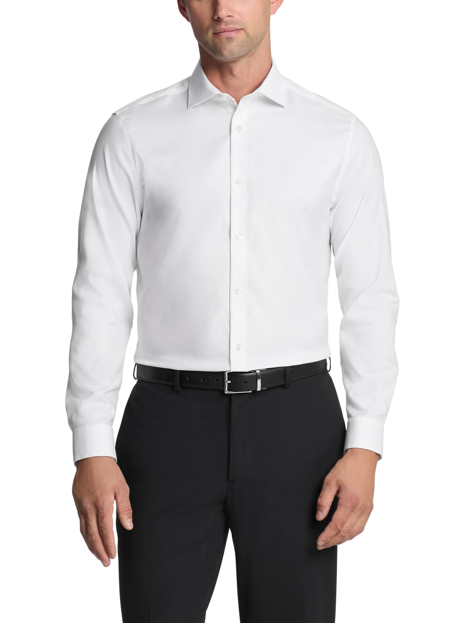 Men's Dress Shirt Slim Fit Non Iron Stretch Solid