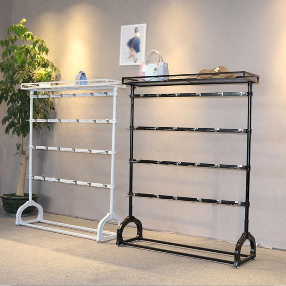 HJLKDYM Retail Store Sock Display Stands, Modern Commercial Adjustable Double Sided Island Rack, Underwear Shorts Slippers Storage Organizer(White,150x150cm)