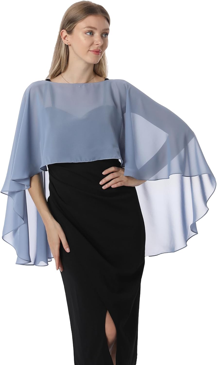 Capelets for women Chiffon Cape Shawls and Wraps for Evening Dress Wedding Capes Cover Up - Image 3