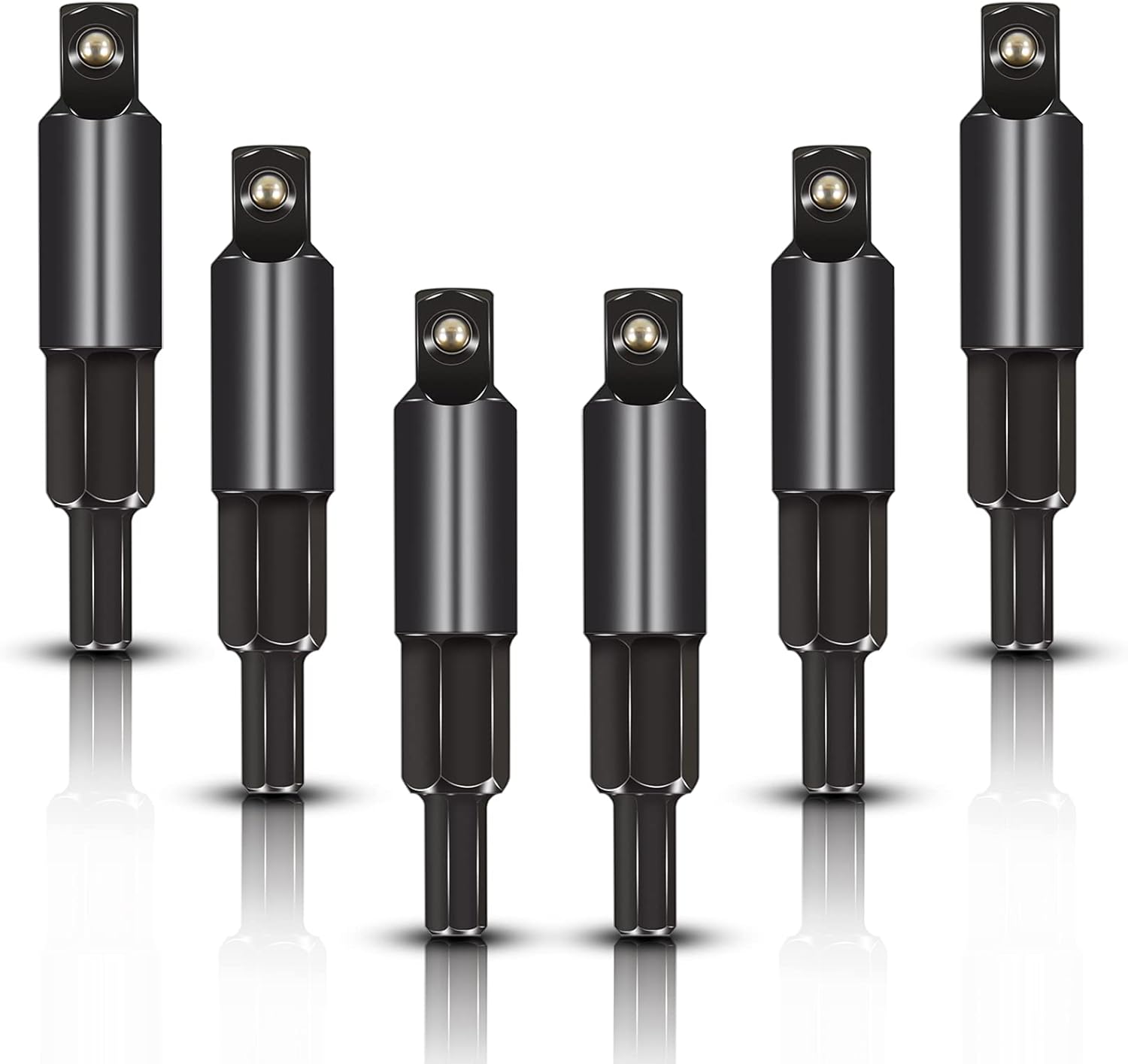 6 Pieces 3/16 Inch to 5/16 Inch Service Wrench Hex Key Adapter, Hexagon