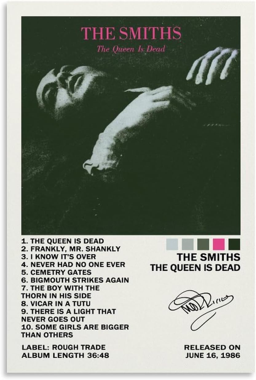 The Smiths Vintage Canvas Poster - The Queen Is Dead, Meat is Murder - Framed and Unframed (STYLE J UNFRAMED, 8 X 10)