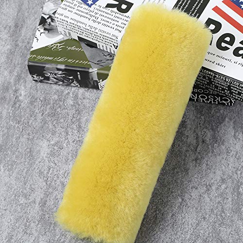 Image of OGLAND 2 Pack Sheepskin Car Seat Belt Cover Pads | Wool Seatbelt Cushions