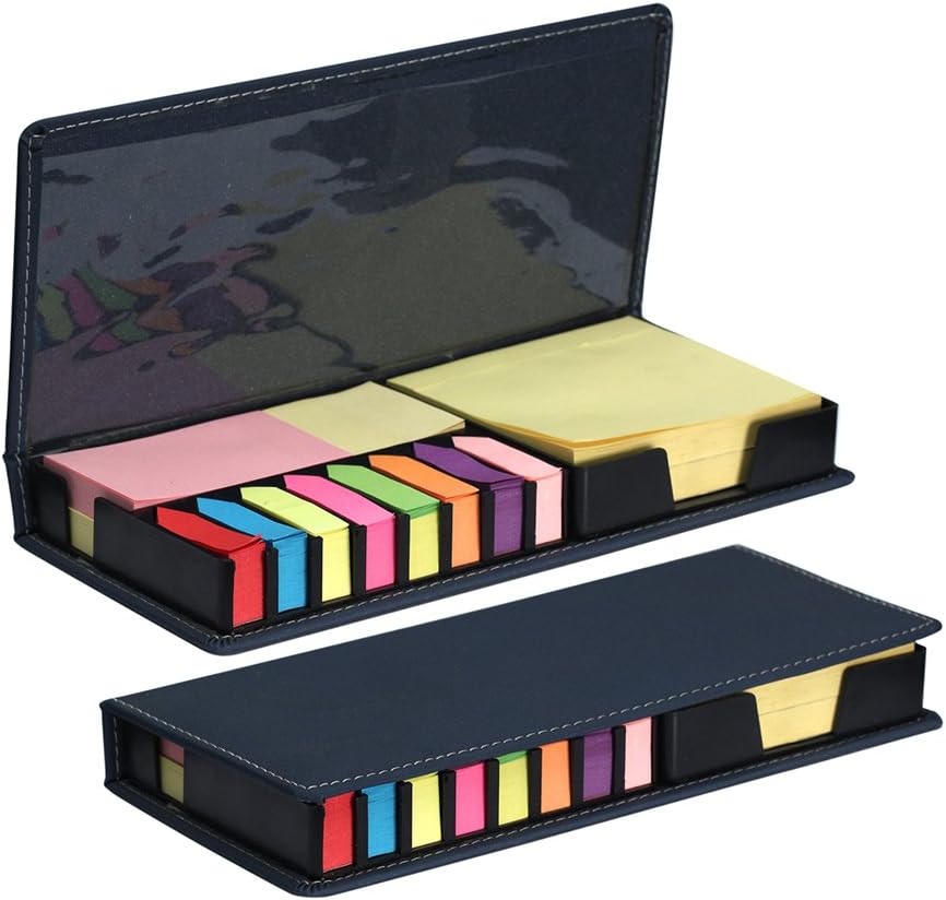 Design Gifts Sticky Note Pad Folder - Blue, Includes Folder & Multiple Note Types (Square, Rectangular, Arrow) - 1 Count