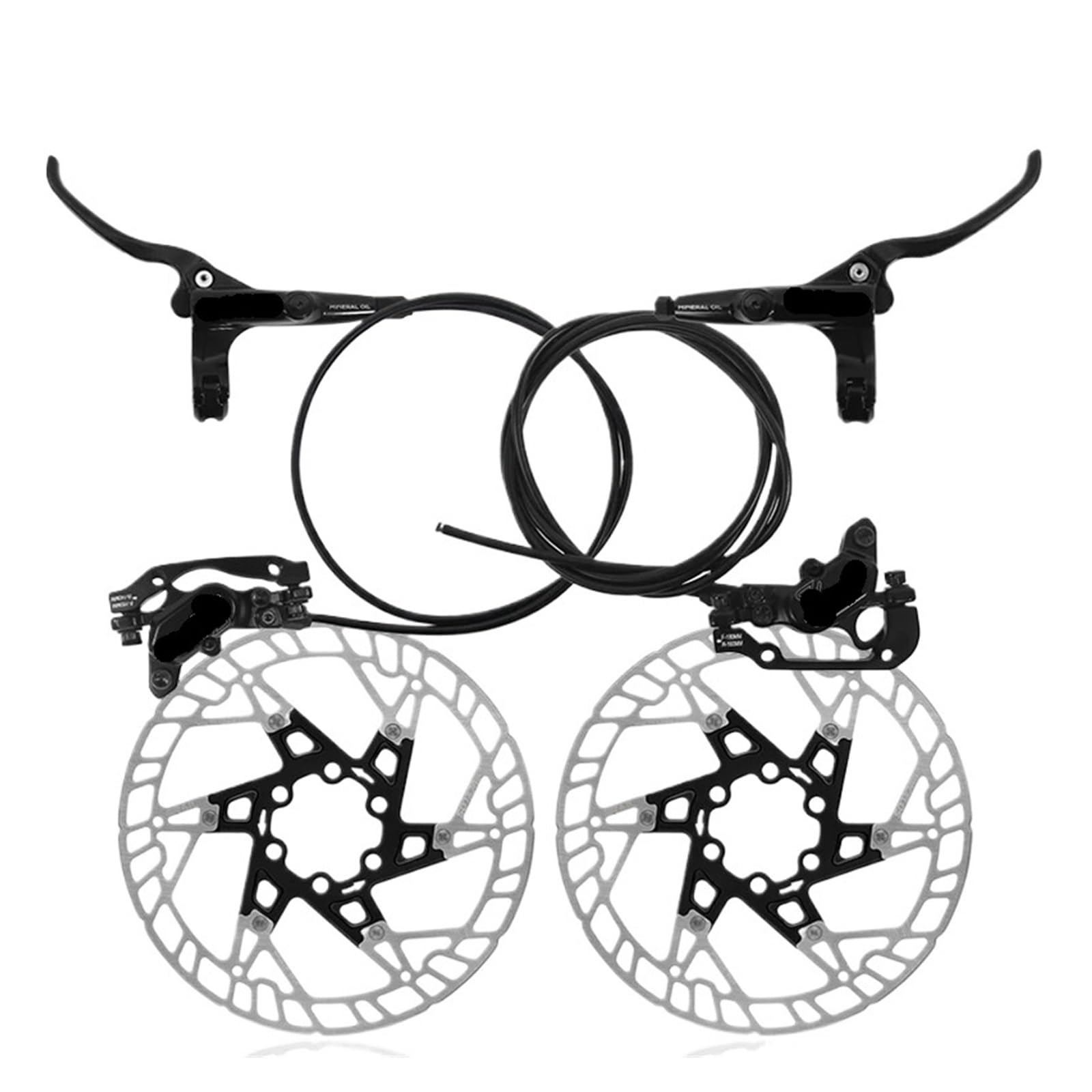 Set di Freni a Disco Idraulici Set Freni a Disco Idraulici a 4 Pistoni MTB Anteriori da 850 mm/1630 mm a con rotore 160 a for Mountain Bike