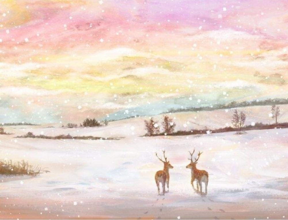 Peinture à l'huile numérique lune de cerf, kit de toile créative pour cadeau 40x50cm